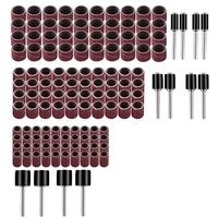 Kit de manchons de ponçage à tambour grain 40-600, ensemble de bandes de ponçage compatible avec les mandrins de ponçage pour la sculpture sur bois, le polissage et les perceuses sur colonne