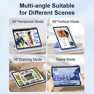 2024 <span class=keywords><strong>iPad</strong></span> M4 7th Gen <span class=keywords><strong>Pro</strong></span> 13 trường hợp bảo vệ 360 độ xoay chủ bút trong suốt trở lại bao gồm tự động đánh thức/chức năng ngủ - Product Image 2