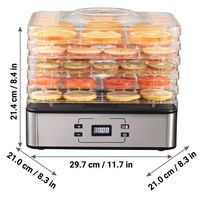 5-Tray Elektrische RVS Digitale Voedseldehydrator -35-70°C Slimme Temperatuurregeling - Professionele Jerky Maker Fruitdroger - OEM/ODM