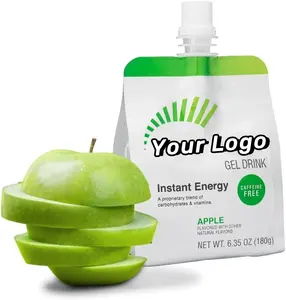 جل الطاقة النكهة التفاح جل السلامة وضع علامة خاصة على المكونات النباتية الطبيعية والكربونات والفيتامينات والجلوتين خالي من الجل الطاقة الفورية
