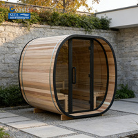 Sauna extérieur en cèdre rouge de qualité supérieure avec chauffage électrique 6 kW, cabine de sauna en bois pour l'extérieur