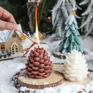 Vintage 3D Pine Cone Aroma <b>Candle</b> Christmas Pinecone Shape Handmade Scent <b>Candle</b> Home Atmosphere Decor <b>Gift</b> - Product Image 5
