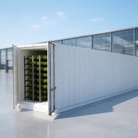 Étagères de culture multi-niveaux avec système d'irrigation automatique, éclairage LED pour la croissance, température et humidité constantes, conteneur hydroponique pour fourrage