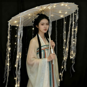 Paraguas de papel engrasado de hilo japonés chino LED sombrilla de encaje de princesa paraguas chino japonés Cosplay accesorios de fiesta de <span class=keywords><strong>Drama</strong></span> - Product Image 2