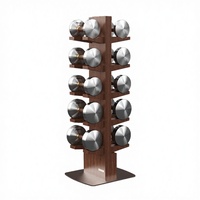 Cadeaux de Noël les plus vendus : Ensemble d'haltères de luxe en noyer 10 kg unisexe pour la décoration intérieure Favofit