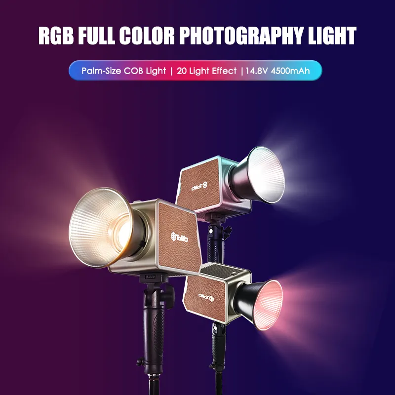 Tolifo PL-100RGB 100W Rgb Led Videolamp Draagbare Cob Continue Verlichting Voor Content Maker Vlogger Video Fotografie Shoot