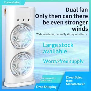 Ventilador Eléctrico Doméstico de Tres Orificios con Doble Cabezal, Control Remoto, Carga, Oscilación, Luz de Color y Viento Potente - Product Image 5