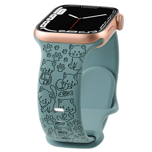 Cinturino in Silicone inciso al Laser per orologio <span class=keywords><strong>apple</strong></span> <span class=keywords><strong>Watch</strong></span> personalizzato 38 40 41mm 42 <span class=keywords><strong>44</strong></span> 45 49mm - Product Image 1