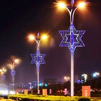 Maßgefertigtes Großes LED 3D-Modell Motiv-Licht Weihnachten Solar-Straßenlaterne Stern Mastmontierte Außenbeleuchtung IP65-Schutzklasse