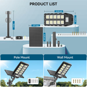 مصباح شارع LED يعمل بالطاقة الشمسية عالي السطوع IP65 للاستخدام الخارجي مع مستشعر حركة جاهز للشحن للحدائق والممرات - Product Image 6