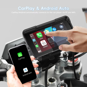 หน้าจอสัมผัส IPS ขนาด 5 นิ้วแบบพกพาสำหรับมอเตอร์ไซค์ Podofo พร้อม Wireless Carplay/Android Auto BT กันน้ำ IP68 ของแท้จากโรงงาน - Product Image 3