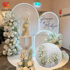 Chemin de table en fleurs artificielles LEDA, rose blanche et souffle de bébé, décoration de mariage, arrangement floral pour le sol, pour les événements - Product Image 1