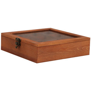 Caixa de Especiarias Masala DabbaLock, Suporte de Madeira para Especiarias, Caixa Utilitária, Caixa de Especiarias Quadrada Feita à Mão - Product Image 5