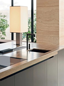 Mueble de Cocina Moderno con Puerta de Vidrio y Diseño de Panel de Madera para Área de Despensa de Oficina - Product Image 3
