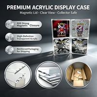 Boîte de présentation en acrylique transparente magnétique, adaptée aux boîtes de boosters chinoises et japonaises, protection UV, rangement et présentation de cartes