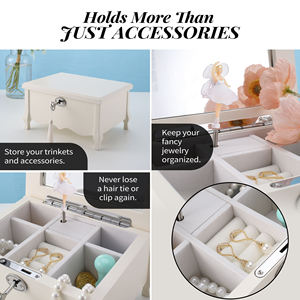 Caja de Música de Lujo con Diseño de Princesa Blanca con Cerradura y Llave, Regalo para Niñas, Bailarina, Joyero Personalizado, Caja Musical para Guardar Objetos - Product Image 4