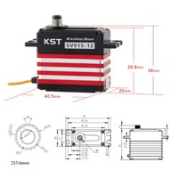 Moteur servo numérique à engrenages métalliques HV sans balais KST SV915-12 30Kgf.cm 0.07sec pour hélicoptères RC de classe 550-700