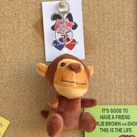 Vente en gros de porte-clés en peluche pour enfants, singe, tigre, girafe, lion, éléphant, jouets mignons, animaux en peluche, zoo