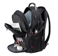Sac à dos de voyage pour ordinateur portable 50L avec logo personnalisé, serrure à combinaison, sac à dos pour étudiants, sac de travail approuvé par les compagnies aériennes