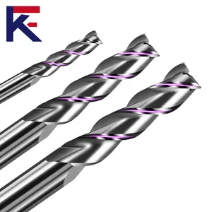 KF Carbide 55 HRC Long Handle 3 Flutes Milling Cutter For Aluminum