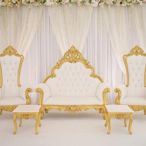 Escenario de Boda Estilo Palacio Victoriano, Grandioso Escenario para Recepciones en EE. UU., Salones de Boda Canadienses, Boda con Temática Judía, Escenario Blanco y Dorado - Product Image 2