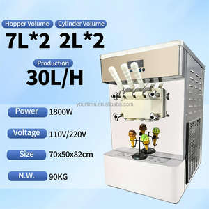 Máquina de Helado Suave YourTime 30L/h 2+1 Sabores Mixtos, Máquinas para Helado Suave con Certificación ETL y CE, Bomba de Aire, Máquina para <span class=keywords><strong>McFlurry</strong></span> y Acai Bowl - Product Image 4