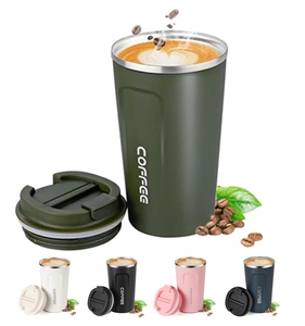 Custom Logo <b>Reusable</b> 304 Stainless Steel Thermal <b>Coffee</b> <b>Mugs</b> with Lids Promotional Drinkware - Product Image 2