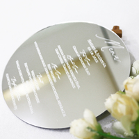 Tarjeta de invitación de boda acrílica de forma redonda blanca elegante, hoja de oro, tarjeta de menú de boda acrílica, personalizada aceptada