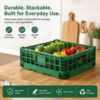 Caisse en plastique pliable et empilable ventilée HUADING 600*400*180 mm en PP pour le transport multifonctionnel de fruits et légumes frais