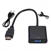 Adaptor Konverter Taipuxi 1080p 60hz HDTV ke VGA Male Female dengan Audio 3.5mm dan Power Supply Micro USB