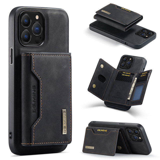 Custom Embossed LOGO Leather Phone Case PU Leather Phone Case with Magnetic Wallet Card Holder for iPhone 13 14 15 Pro Max