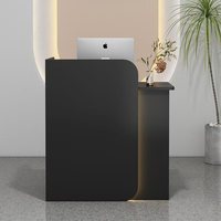 Petit comptoir d'accueil, design moderne et minimaliste, trois tailles, plusieurs couleurs, comptoir de caisse écologique et durable, éclairage LED.