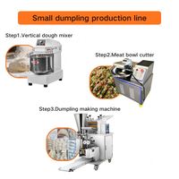 Ligne d'équipement automatique pour la fabrication de raviolis avec coupeur à bol, mélangeur à pâte et machine de transformation alimentaire commerciale