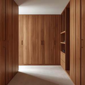 Armoire de rangement moderne sur mesure OEM ODM à 4 portes, meuble de chambre à coucher en bois pour vêtements - Product Image 6