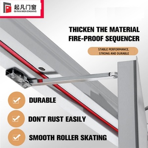 QiFan Modern Design New Model Strong Fire Rated Steel Security <b>Door</b> Push-Pull Stainless Steel Fire-Proof Flush Exterior - Product Image 3