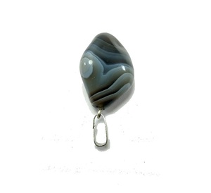 จี้หินอาเกตสีเทาห้อยคอหินบำบัดจี้หินก้อนเล็กๆสร้อยคอพลอยอัญมณี - Product Image 2