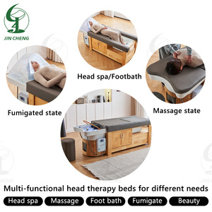 Lit de massage thaïlandais multifonctionnel en bois massif avec circulation d'eau et vapeur pour soins capillaires et <span class=keywords><strong>spa</strong></span> corporel complet - Jincheng Beauty Salon - Product Image 4