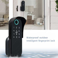 Serrure de porte intelligente électrique en aluminium numérique à empreintes digitales Wifi Tuya étanche, serrure biométrique sans clé pour portail extérieur