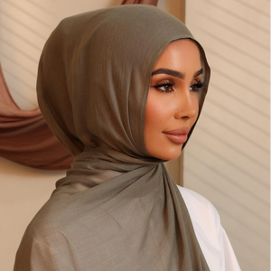 Châle Hijab Modal Écologique Femmes Musulmanes Léger Double Points Couleur Blocage Multifonction 180x70cm Traditionnel - Product Image 2