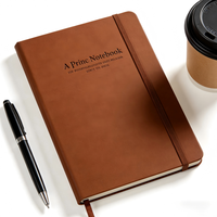 Carnets de notes en cuir PU imprimé de haute qualité, agenda marron, carnets à couverture rigide