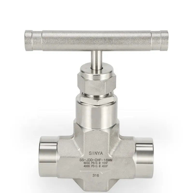 Vanne d'arrêt à gaz BSPT forgée, vis en acier inoxydable, contrôle de débit bas, haute pression, 1/2 Npt SS, aiguille femelle