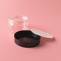 RTS Organisateur de qualité alimentaire 100g 100gr gramme 100 grammes plastique pour bébé Cookie Snack noix sèche pot de sucre en PET transparent avec couvercle noir
