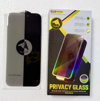 Protection d'écran en verre trempé anti-espion à découpe diamant grande courbure sans bord noir pour iPhone 17 16 15 14 13 12 Pro Max