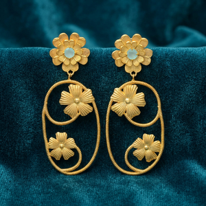 Pendientes de Piedras Preciosas Hechos a Mano en Acero Inoxidable, Chapados en Rodio, con Forma de Estrella, Estilo Étnico Bohemio para Niños - Product Image 3