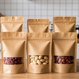 Kraft đứng lên túi thực phẩm tái sử dụng Túi Rào cản túi bao bì phân hủy sinh học với cửa sổ - Product Image 5