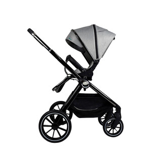 Grande <span class=keywords><strong>poussette</strong></span> de luxe en PU haute vue 3 en 1 landau de luxe pour bébé - Product Image 2