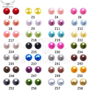 CY, Kit de cuentas de plástico ABS de colores sueltos, caja DIY, accesorios de decoración de uñas, parte posterior plana lisa, medias perlas redondas de plástico - Product Image 6