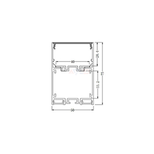 Profil en aluminium de levage moderne personnalisable de 1M LED 50*75mm finition anodisée par alliage 6063 T5 avec le profil de la couverture LED de diffuseur de Pmma - Product Image 1