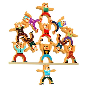 Деревянные штабелируемые блоки, балансировочная игрушка, игрушка-обезьянка