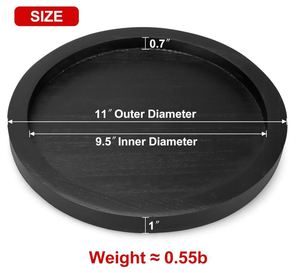 Plateau décoratif rond personnalisé pour café Table à manger comptoir noir petits plateaux de service en bois ferme <span class=keywords><strong>cuisine</strong></span> décor à la maison - Product Image 3